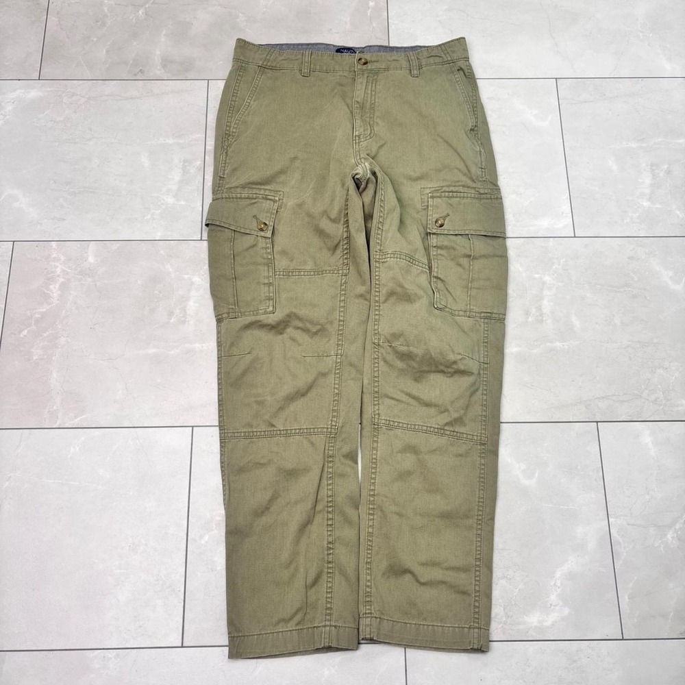 Nautica Classic Fit Olive Green Chino Pants 30x30 Straight Leg Preppy Y2K